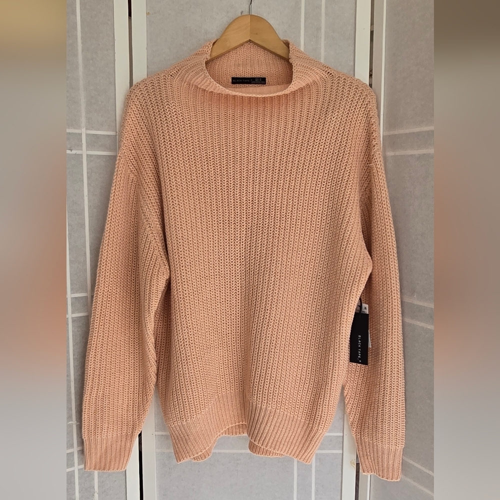 Black Tape Blush Pink Mock Neck Sweater
